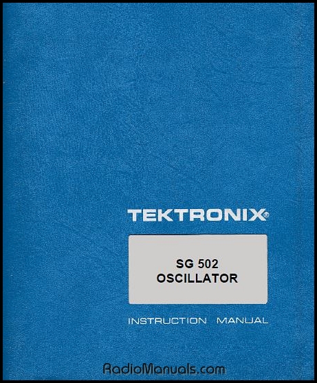 Tektronix SG 502 Instruction Manual